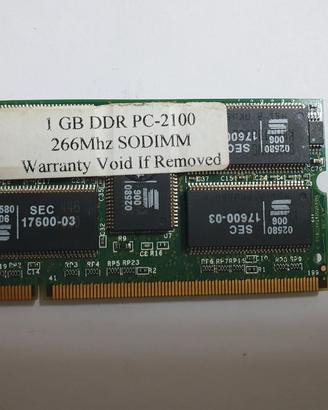 Memoria Ram da 1 gb per Notebook