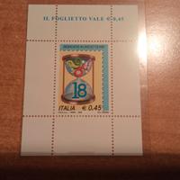 Francobollo blu  "Dedicato ai Diciottenni"  2006
