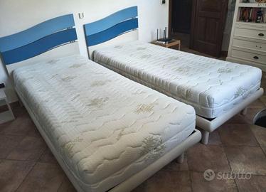 Struttura letto singolo con rete e materasso