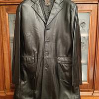 Cappottino uomo in pelle nera