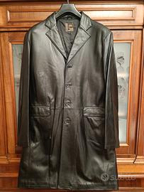 Cappottino uomo in pelle nera