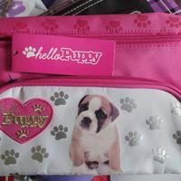 ASTUCCIO BUSTINA 2 SCOMPARTI CON ZIP HELLO PUPPY