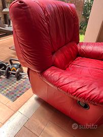 Poltrona relax Chateau d’Ax pelle rissa reclina