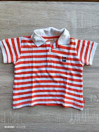 Polo bimbo Brums 12 mesi righe arancioni e
bianche
