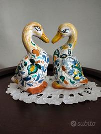 coppia papere in ceramica 