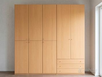 Armadio 5 ante e 3 cassetti - Misure 220x260x67 cm