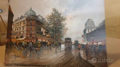 G.De Simone pittura olio su tela PARIGI