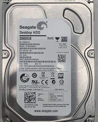 Disco Seagate 3TB st3000dm001 3,5" 7200giri
