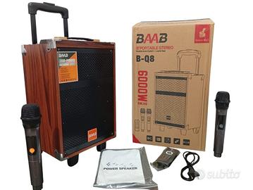 Cassa bluetooth portatile karaoke 6000 watt pmpo 