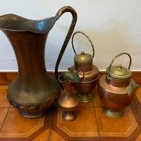 Lotto 4 Brocche Rame Antico Martellato (45 cm)