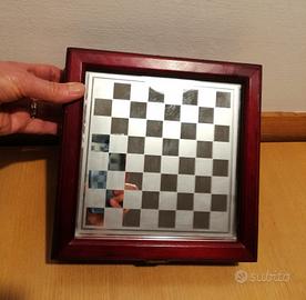 Scacchi/dama in vetro e legno