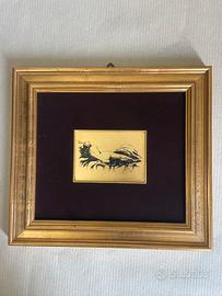 Quadro d’autore a foglia oro 22 kt-originale