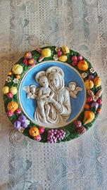 Madonna con bambino ceramica stile della Robbia