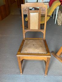 Sedia stile Luigi XVI in pelle con borchie