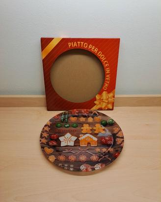 Piatto per dolce in vetro - immagini di Natale