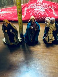 Pastori presepe in terracotta e tessuto