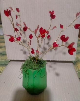 vasetto in cemento e ottone