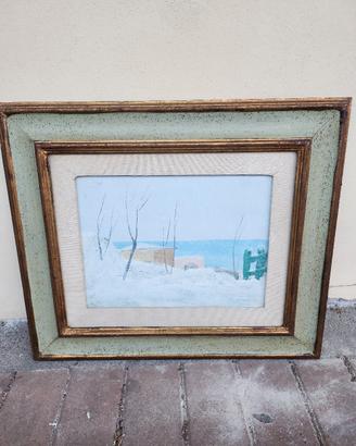 Quadro di paesaggio innevato senza firma