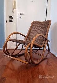 Sedia a dondolo anni '70 firmato Gervasoni