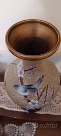 Vaso Cinese in Metallo ottone  Cloisonné vintage 