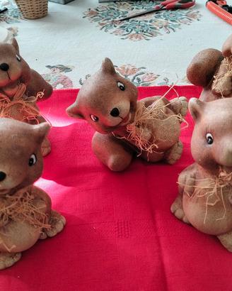 5 orsetti ceramica
