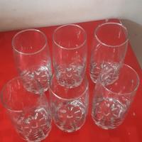 set di 6 bicchieri in cristallo 