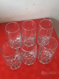 set di 6 bicchieri in cristallo 