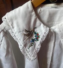 Cacharel vintage camicetta tg M bianca con ricamo