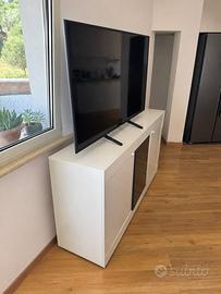 Mobile porta TV bianco e antraci lucido elegante