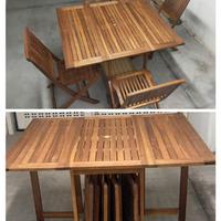 Set completo di Tavolo e quattro sedie in legno