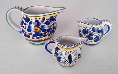Set 3 Brocche Lattiere Ceramica Deruta Maiolica
