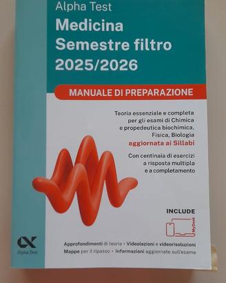 Manuale di preparazione. Medicina semestre filtro.
