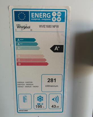 Congelatore verticale Whirlpool WVE1680 NFW