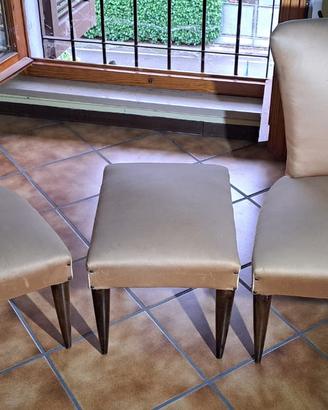 Set 2 poltroncine vintage + sgabello anni '70