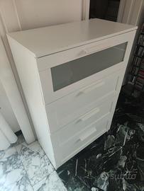 cassettiera IKEA BRIMNES bianca 4 casset 78x124 cm