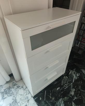 cassettiera IKEA BRIMNES bianca 4 casset 78x124 cm