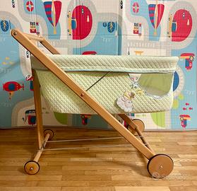 Culla Picci richiudibile in legno con ruote