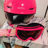 Casco Smith Glide Jr. Rosa 48-53 + occhiali Smith