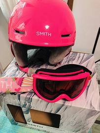 Casco Smith Glide Jr. Rosa 48-53 + occhiali Smith