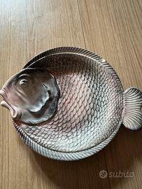 6 piatti pesce in ceramica decorati a mano - MII