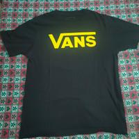 Maglietta Nera Vans Logo Giallo Fluo -Taglia M 
