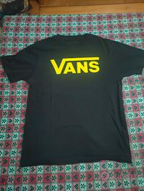 Maglietta Nera Vans Logo Giallo Fluo -Taglia M 