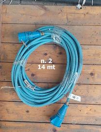 cavo elettrico con prese CEE 220 V - 14 mt.