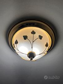Plafoniera da soffitto vetro opaco e oro