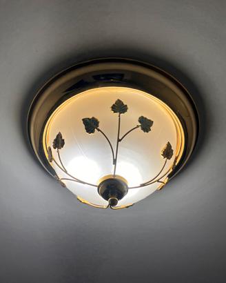 Plafoniera da soffitto vetro opaco e oro