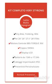 Kit trasformazione bici elettrica batteria motore 