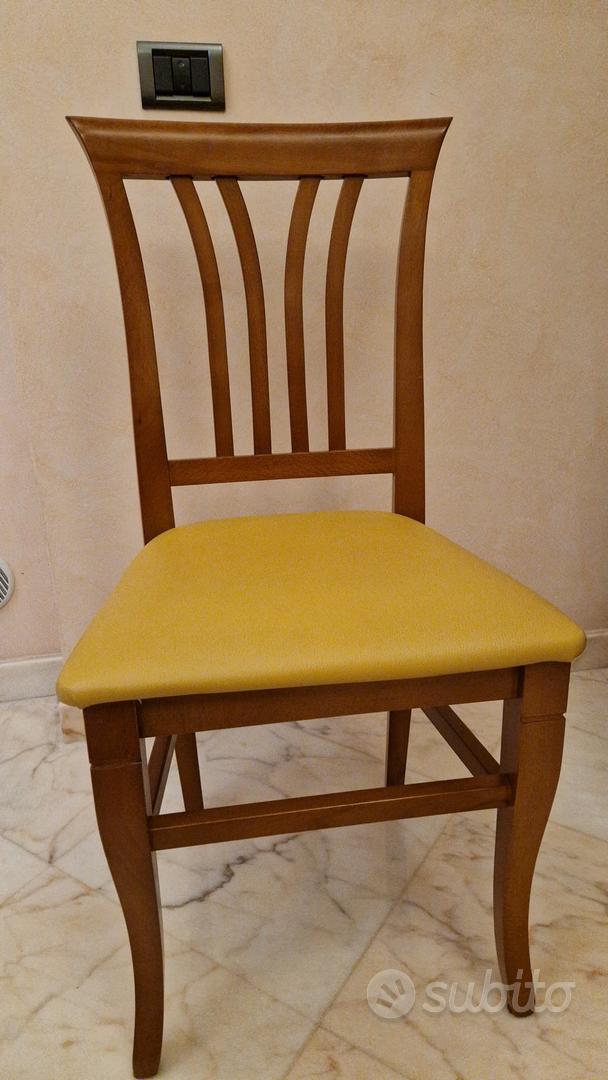 Set da 6 sedie in legno e pelle color senape - Arredamento e Casalinghi In  vendita a Barletta-Andria-Trani