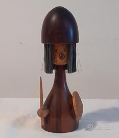 Statuina vichingo spazzola in legno danese 60 70