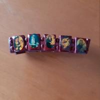 Bracciale flessibildonna in legno motivo religioso