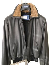 Giubbino uomo in pelle moro fodera cashmere  tg 50